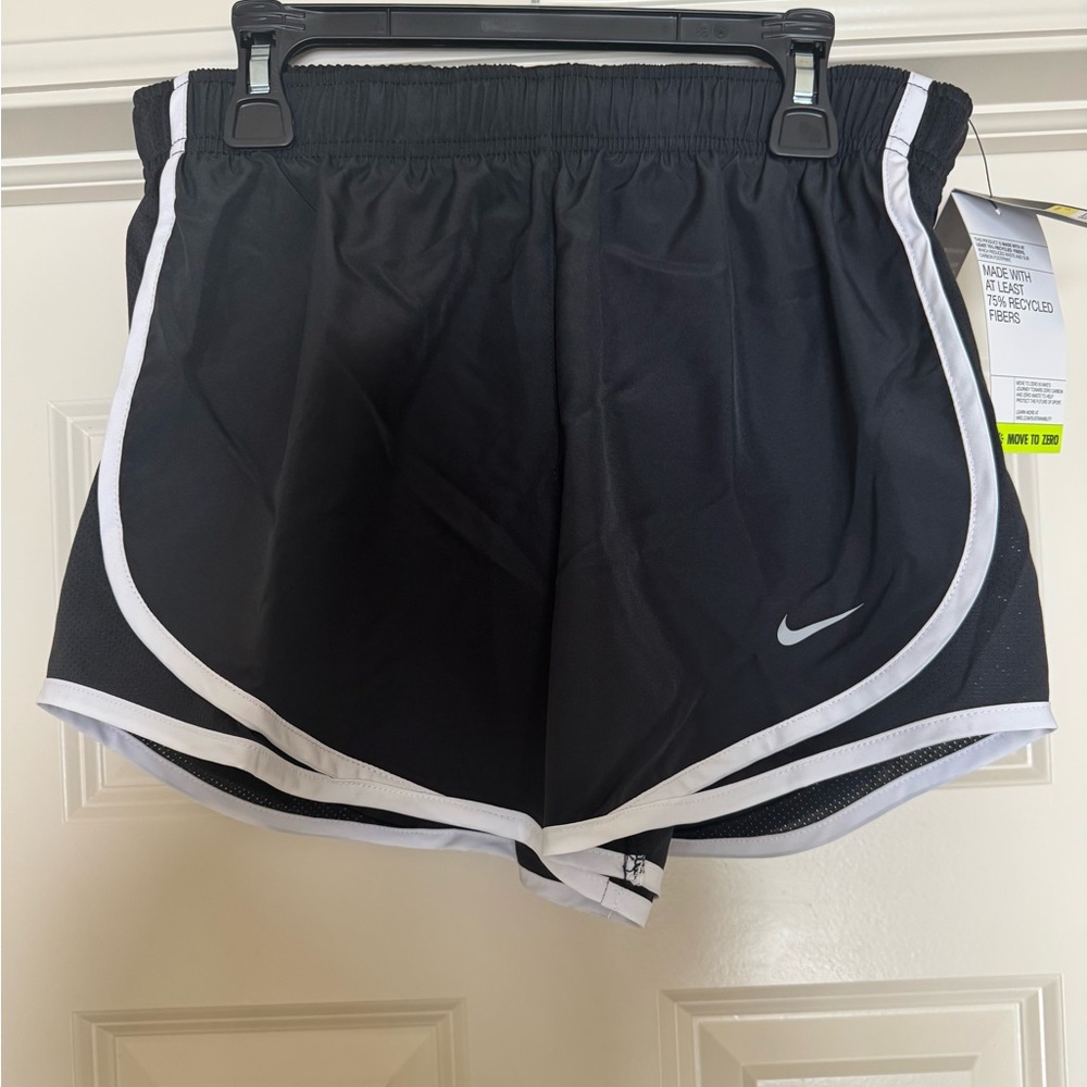 Nike Women's Black and White Athletic Shorts